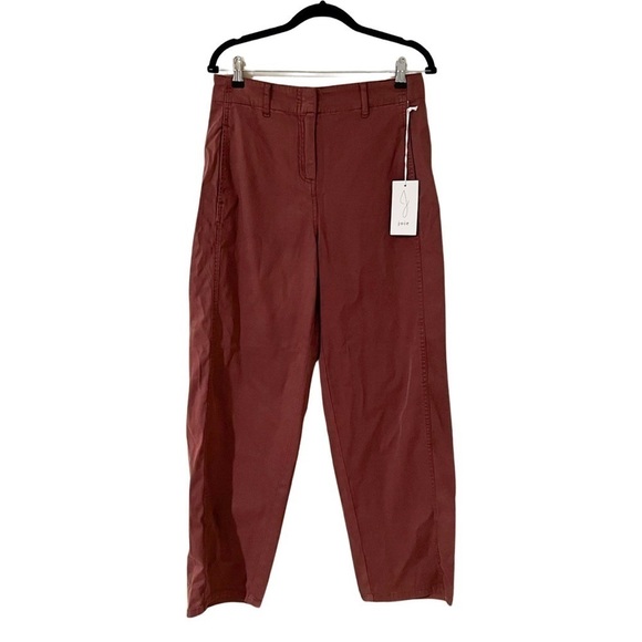 NWT JOIE High Rise Tapered Trousers Pants Terracotta  Sz 8 - Picture 1 of 7